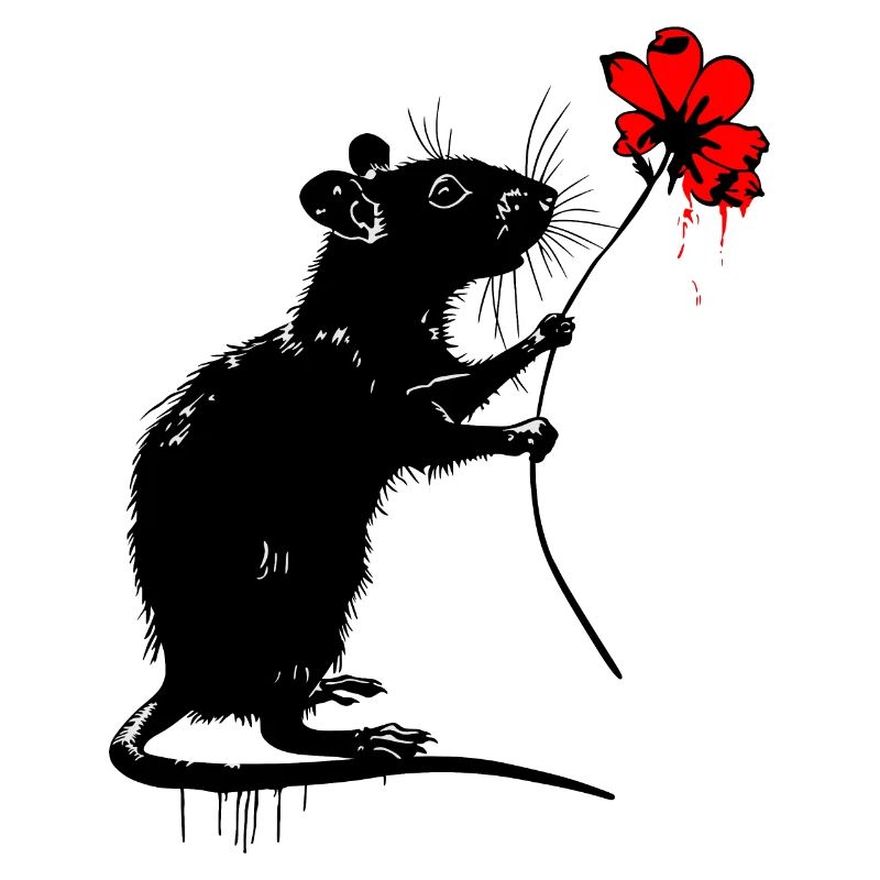 Ratte mit Blume