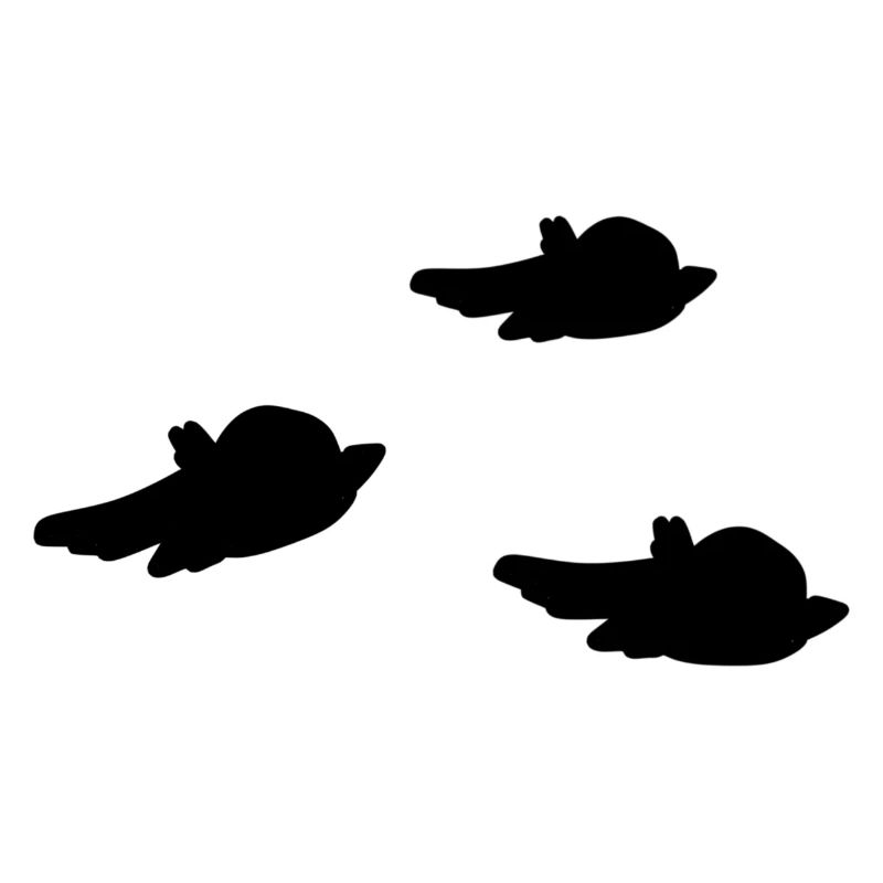 Symbol three birds cartoon
