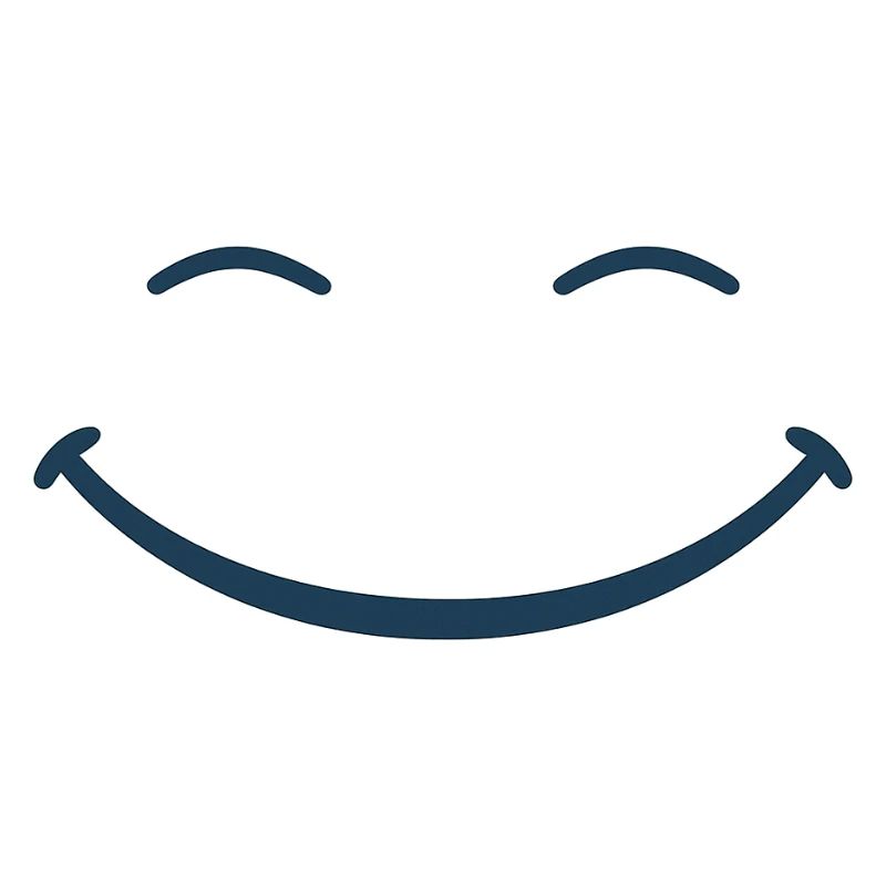 Icône bleue du sourire minimal