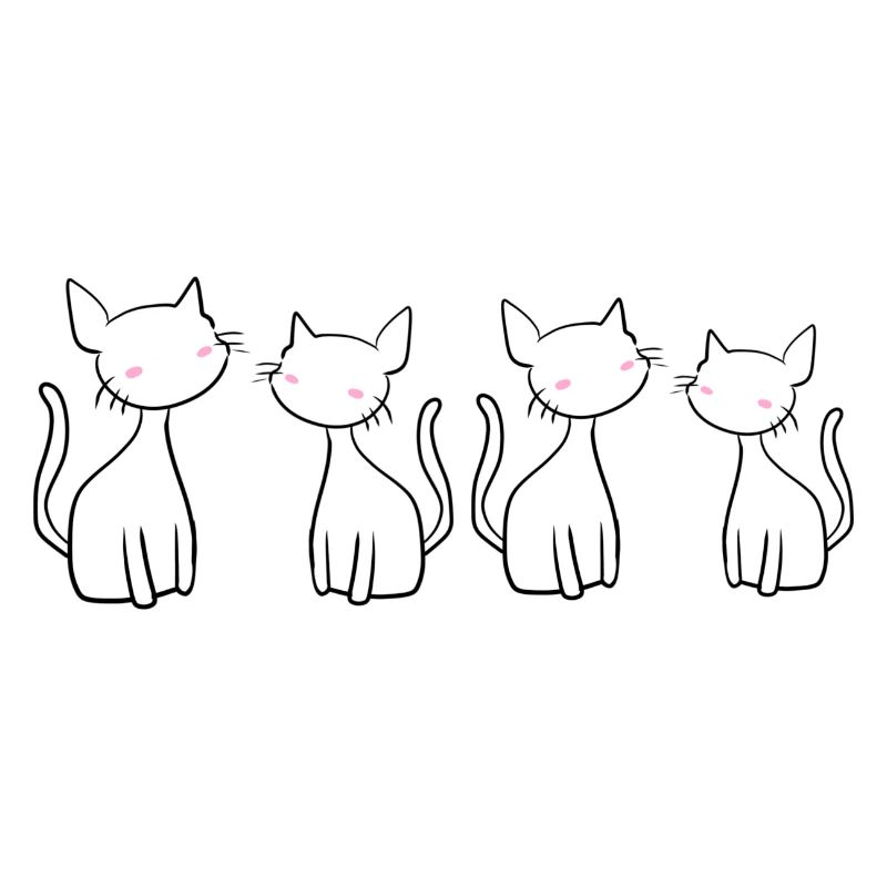 vier katzen katze symbol freunde