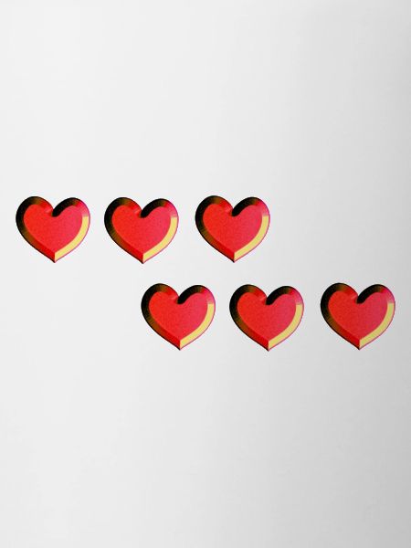six hearts red glitter pattern