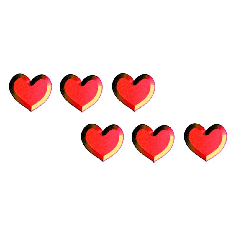 six hearts red glitter pattern