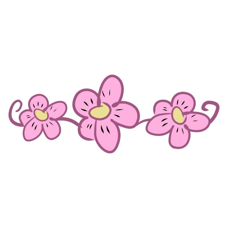ligne de fleurs roses soulignée