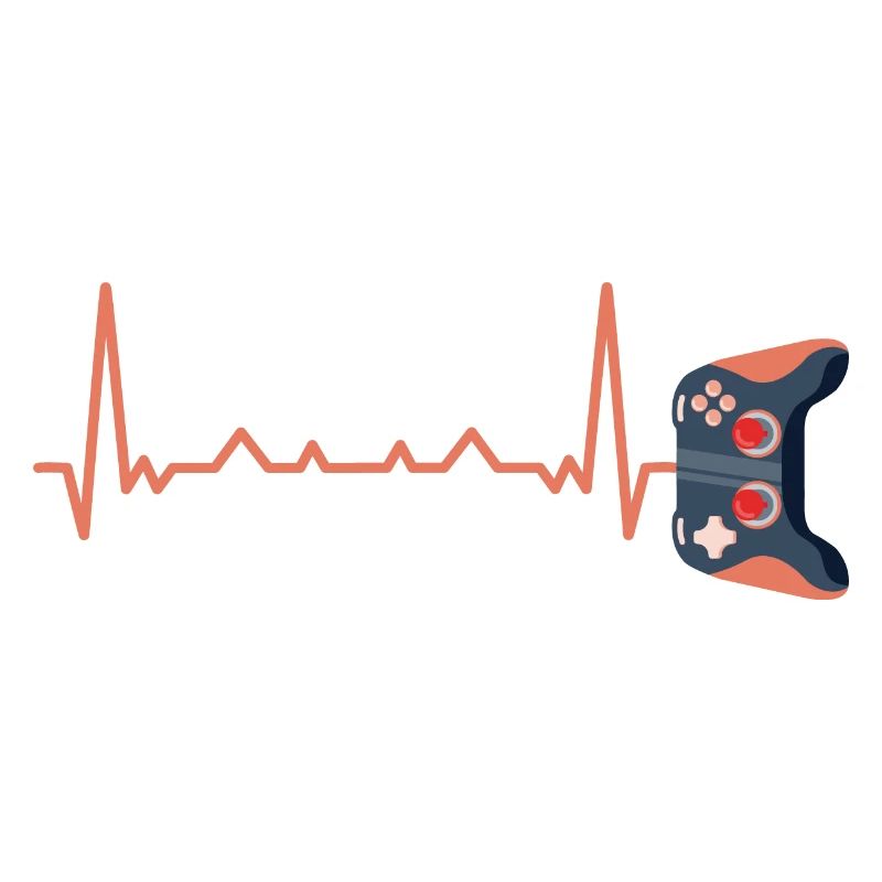 Ecg Heartbeat Video Game Player Gaming Console Pc