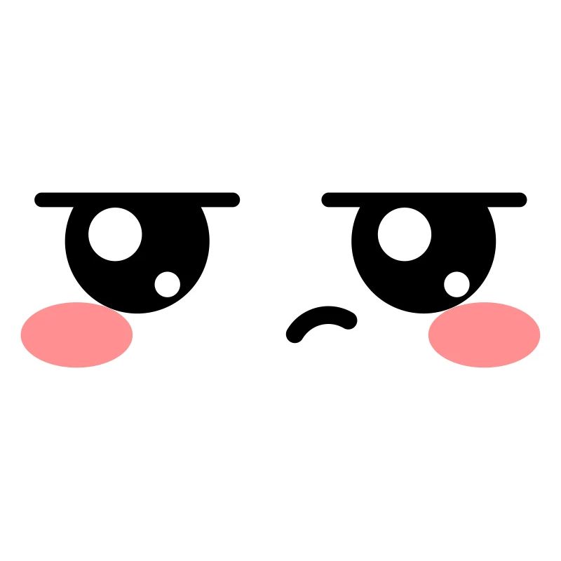 Yeux énervés Kawaii Mignon