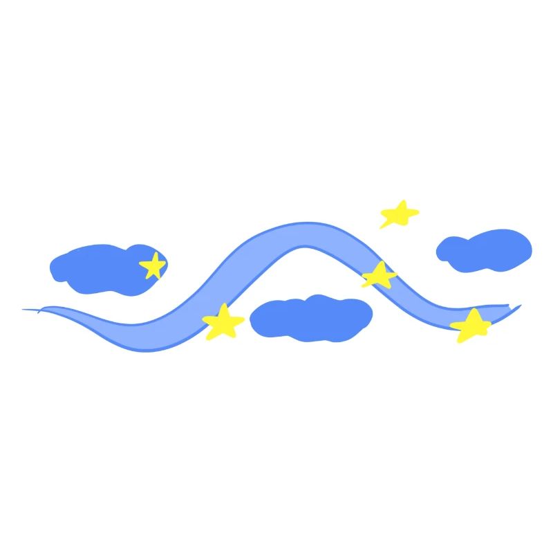 line stroke blue clouds sky night star