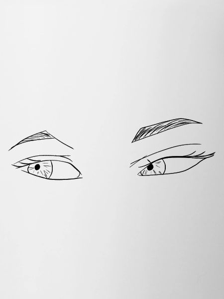 Dessin linéaire Anime Eyes