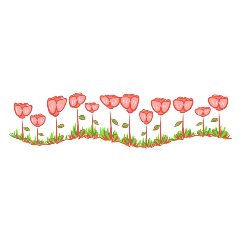 red rose wave line