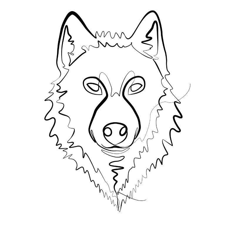 Wolf - one line drawing