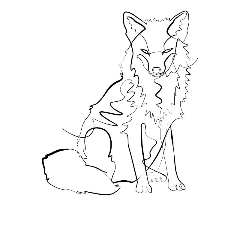 Fuchs intelligent Nerd - one line drawing