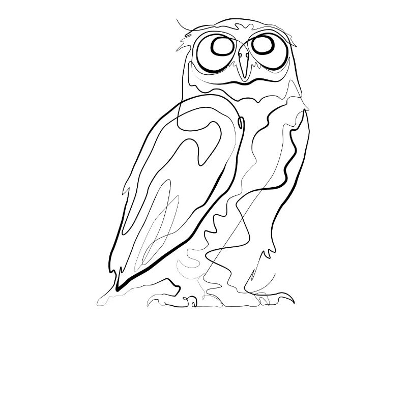 Owl - one line drawing