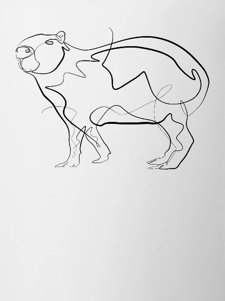Capybara capybara - one line drawing