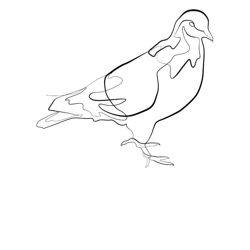 Carrier pigeon - one line drawing