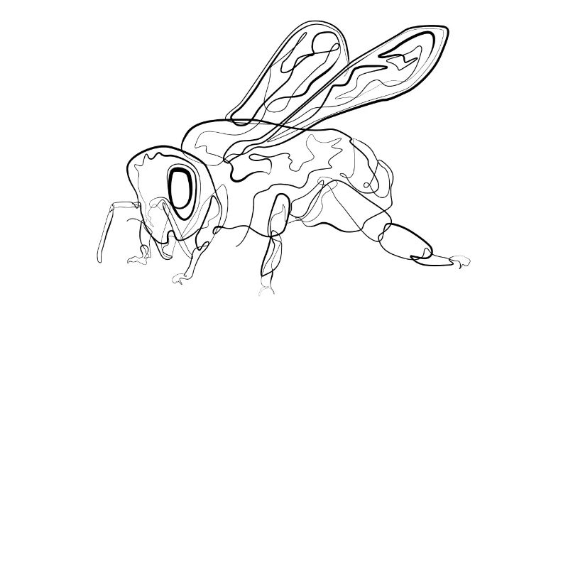 Bee environmental protection - one line drawing