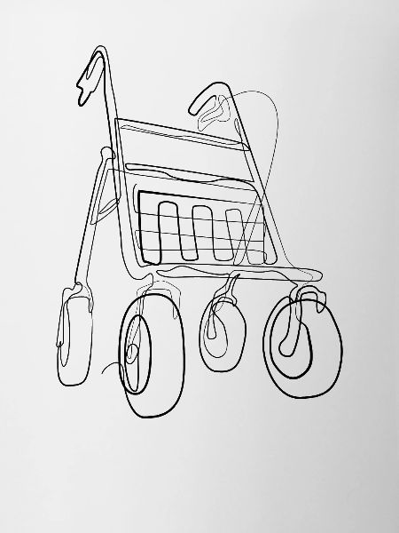 Rollator - one line drawing