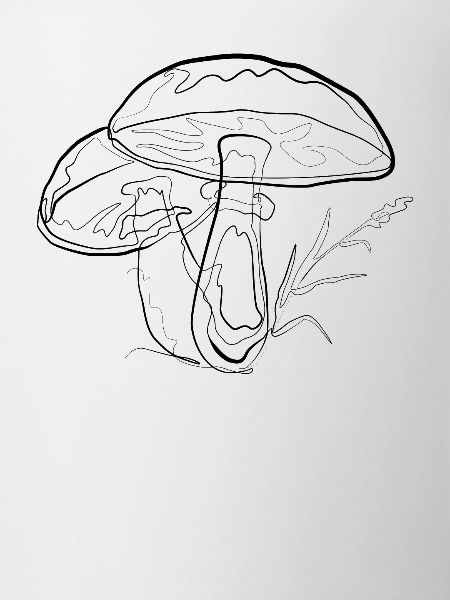 Champignons - one line drawing