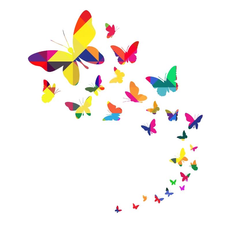 Butterflies In Flight Geometric