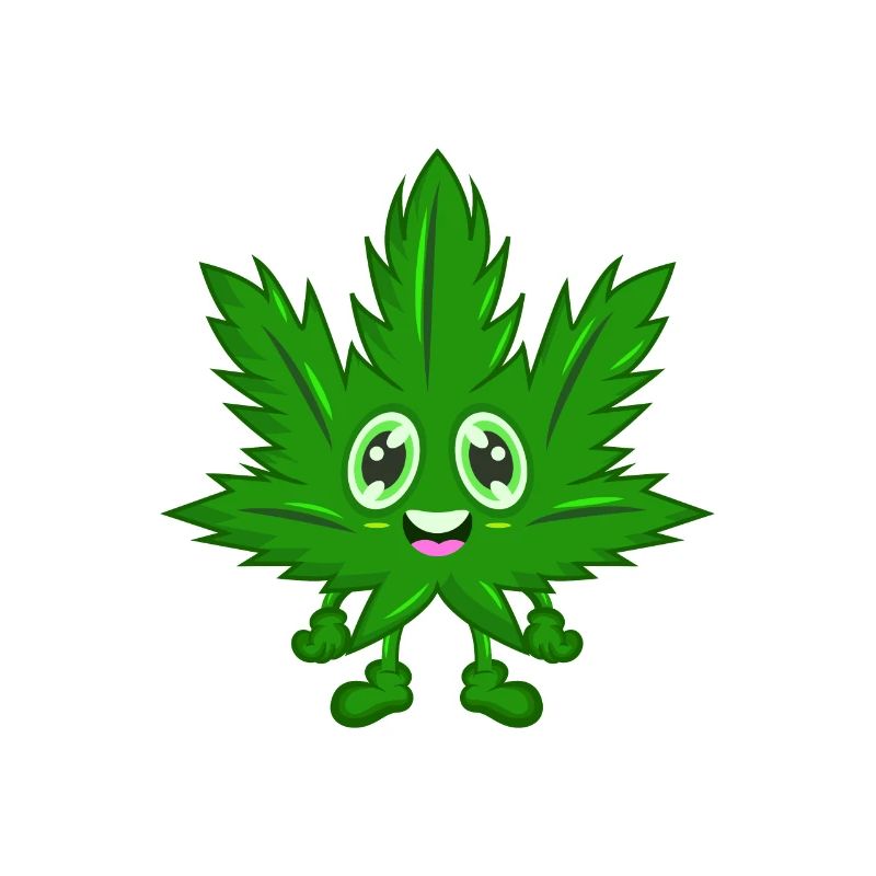 Cannabis comic hemp leaf