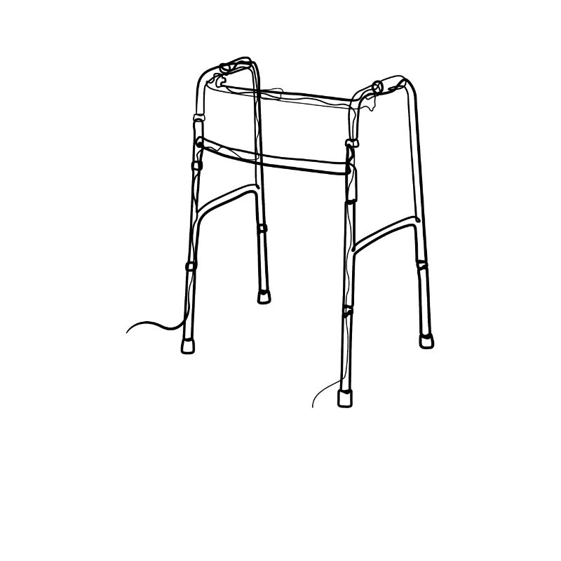 Déambulateur Pensionné - one line drawing