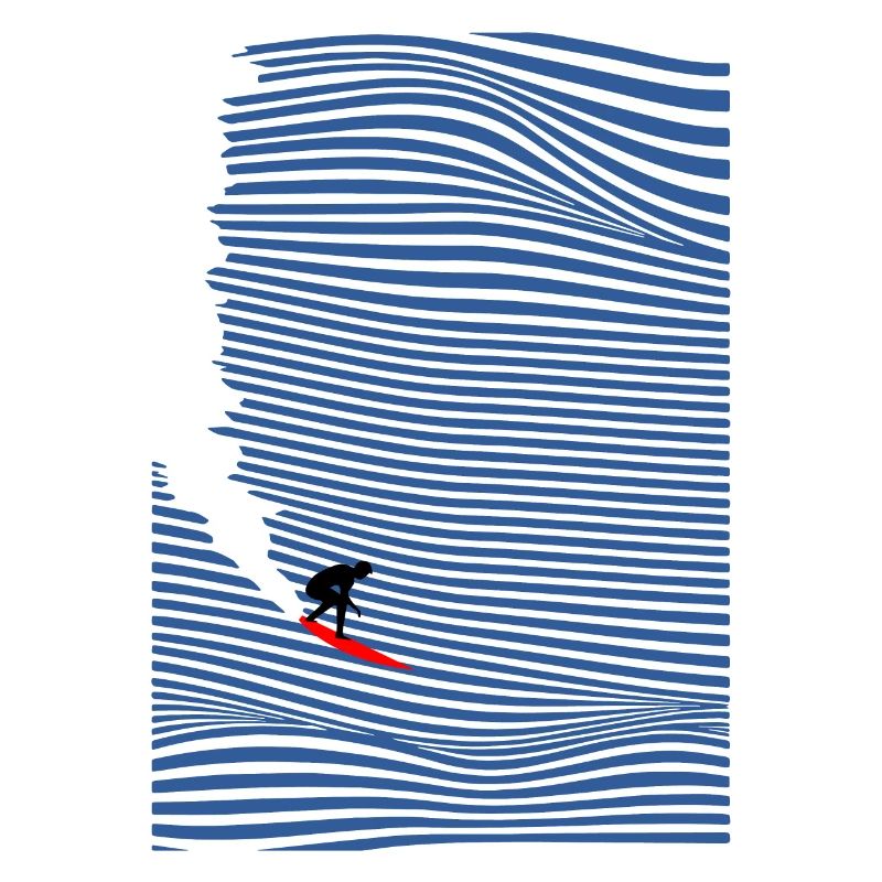 Surfer Blue Wave