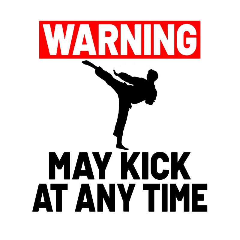 MARTIAL ARTS KARATÉ GIFT IDEA : Warning may kick