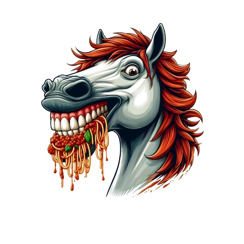 Cheval amoureux des pâtes