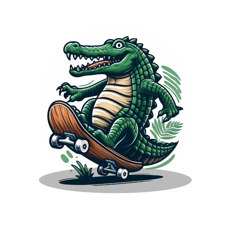 Crocodile de skateboard