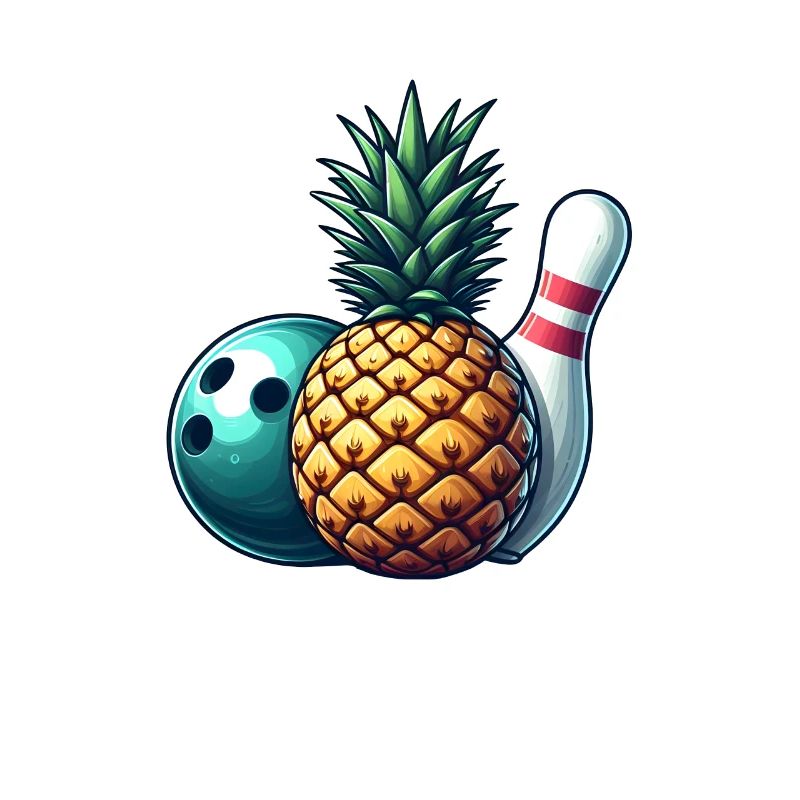 Tropical bowling ball and pineapple