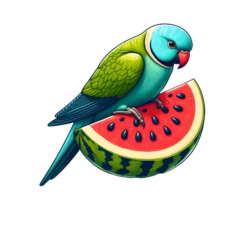 Indian Ring Neck Parrot Watermelon
