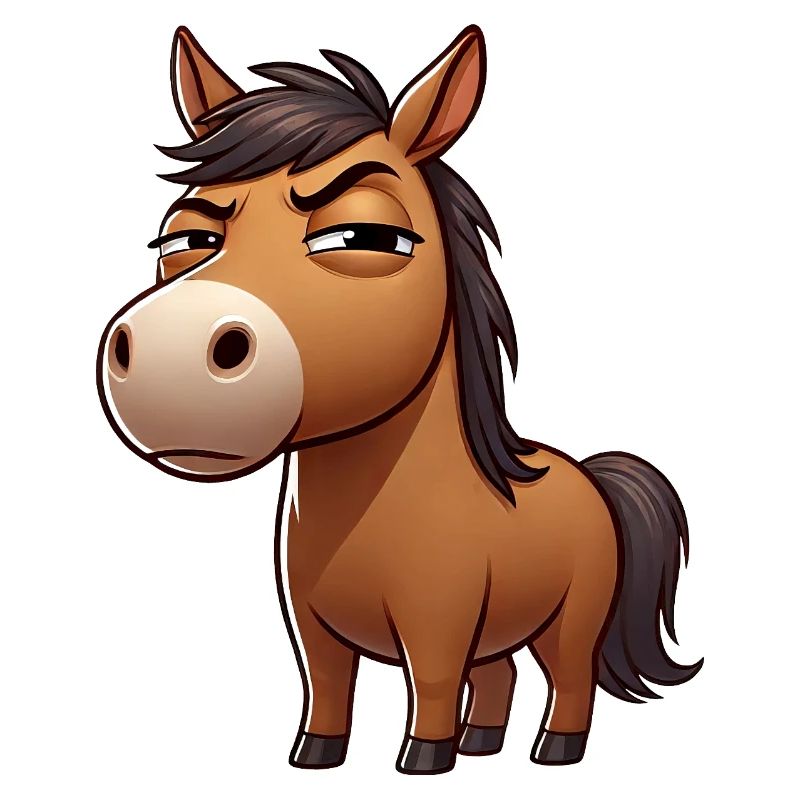 Dessin animé drôle de cheval coquin