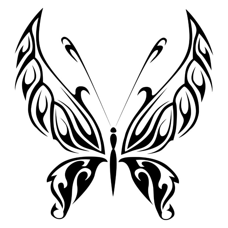 Schwarzer Tribal Tattoo Butterfly als Geschenkidee
