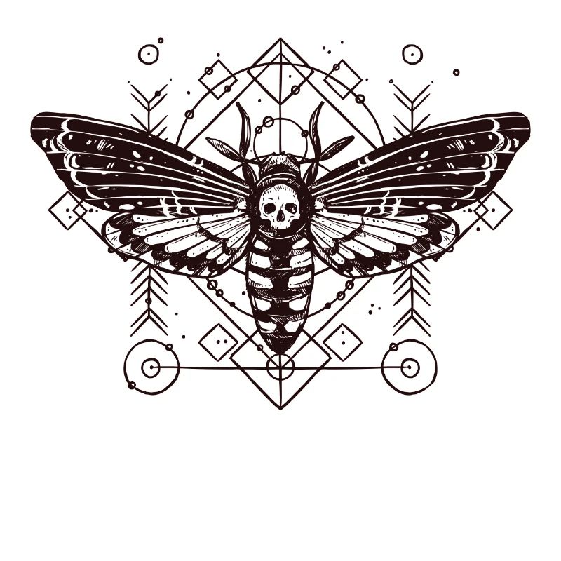 Papillon B de tatouage d'insecte Schaedel Skull Skull