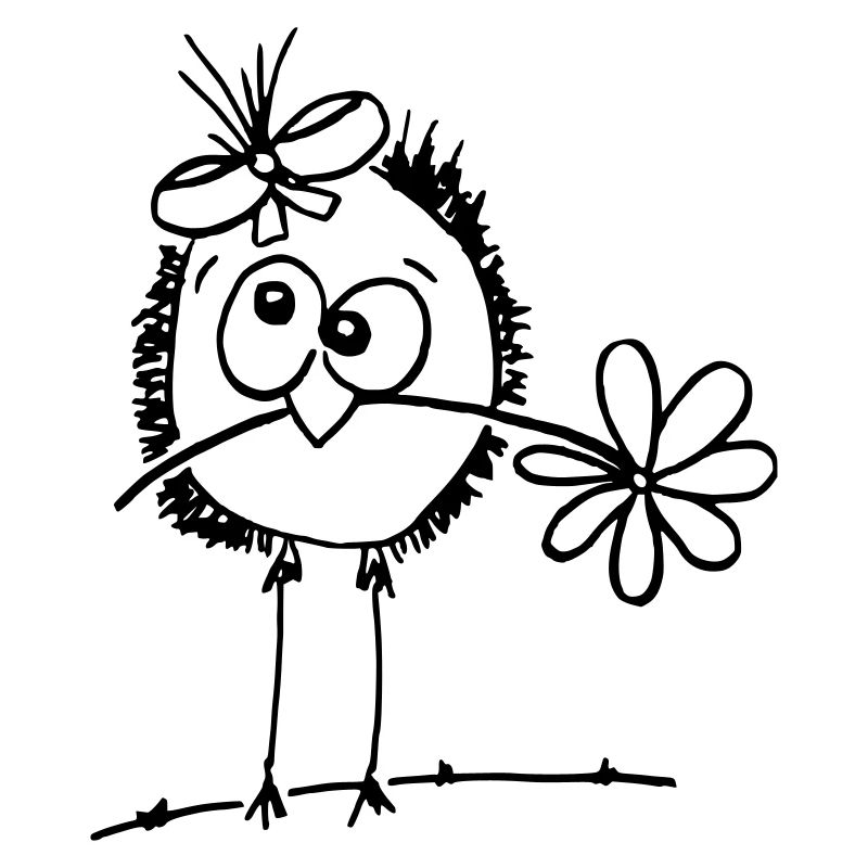 doux oiseau avec une fleur dans le bec