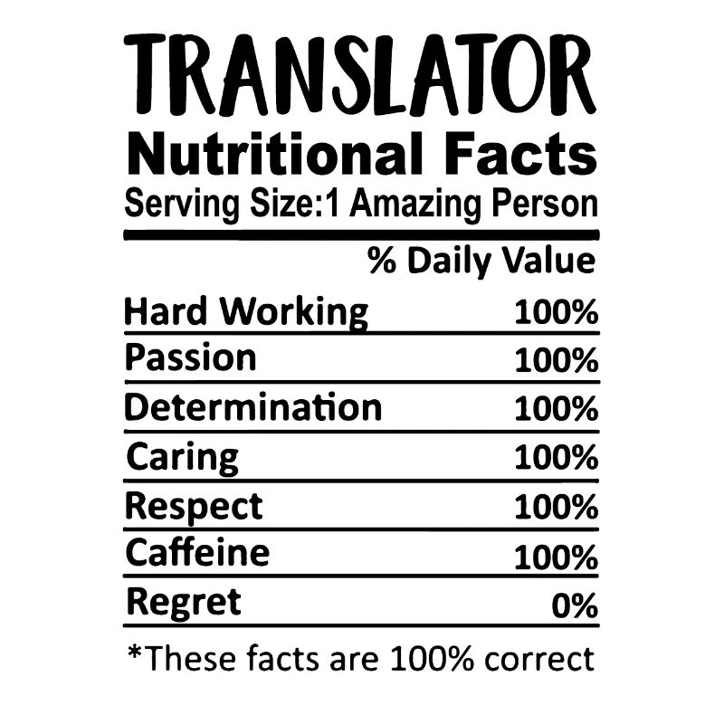 Traducteur Faits nutritionnels Drôle