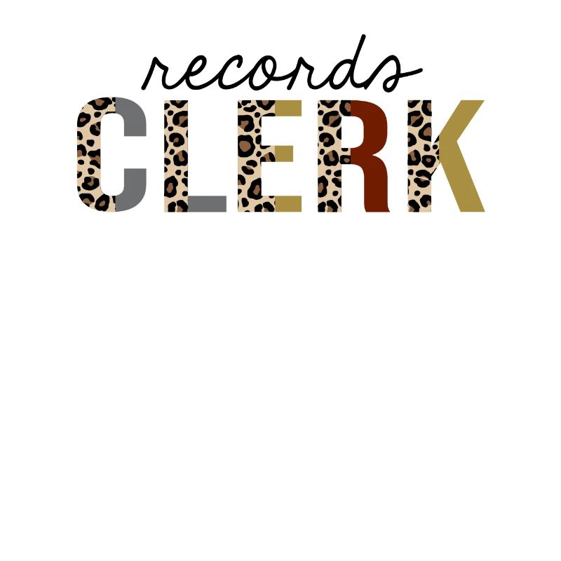 Records Clerk Leopard Print Funny