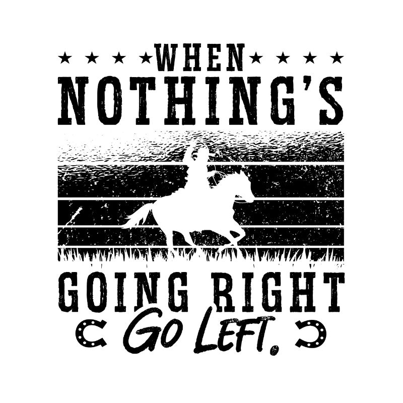 When Nothing's Going Retro Steer Roping Horseman