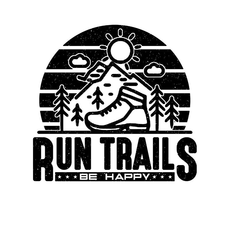 Run Trails Be Happy Retro Marathoner Trail Runner