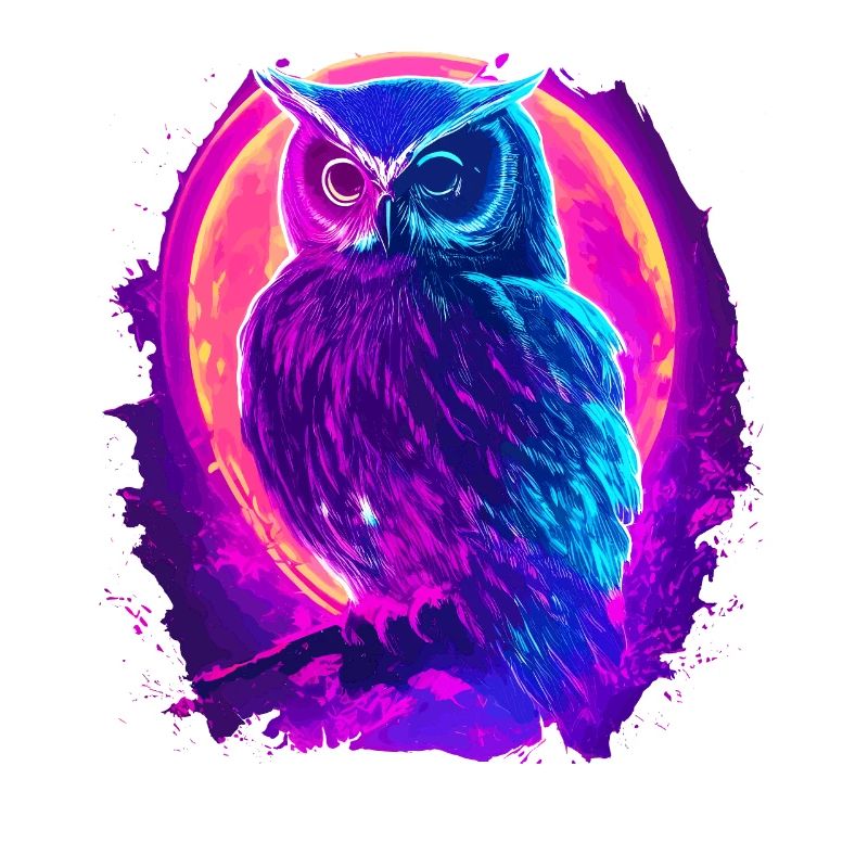 Glowing Owl Neon Artwork