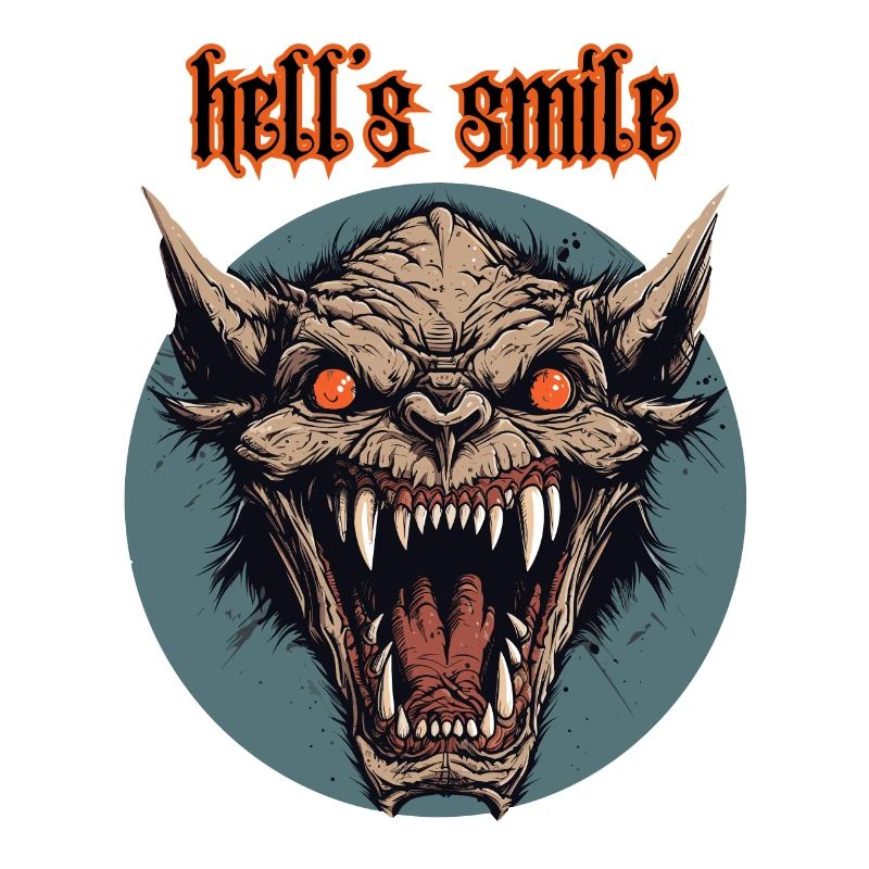 Tête d’orc démoniaque, sourire de l’enfer