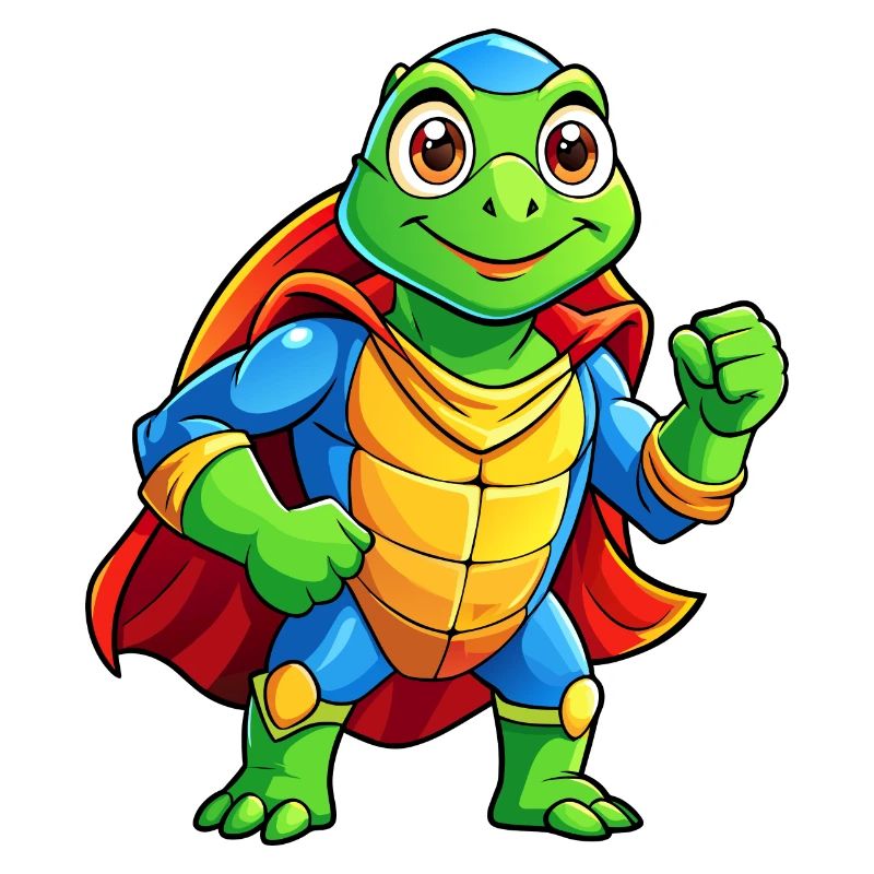 Mega Cute Superhero Turtle