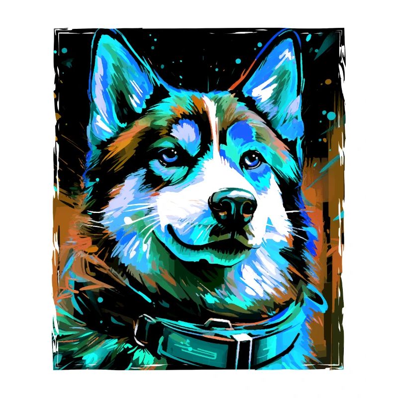Portrait de chien husky