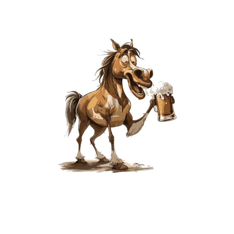 Pferd Bier Lustig