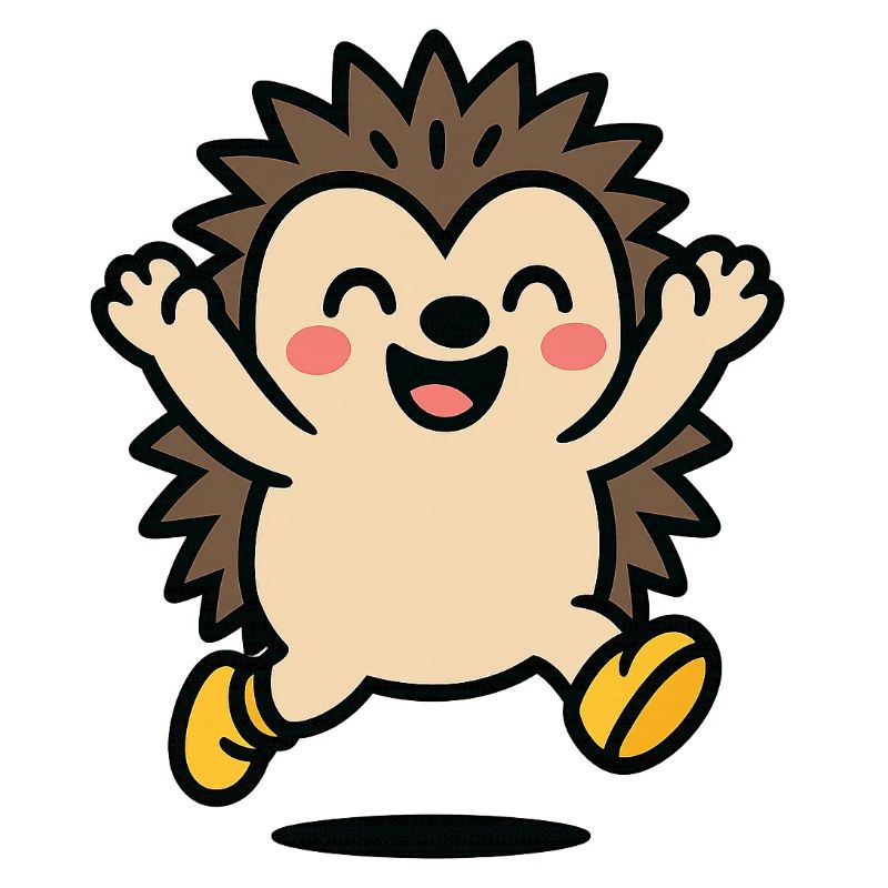 Hérisson joyeux en jeu