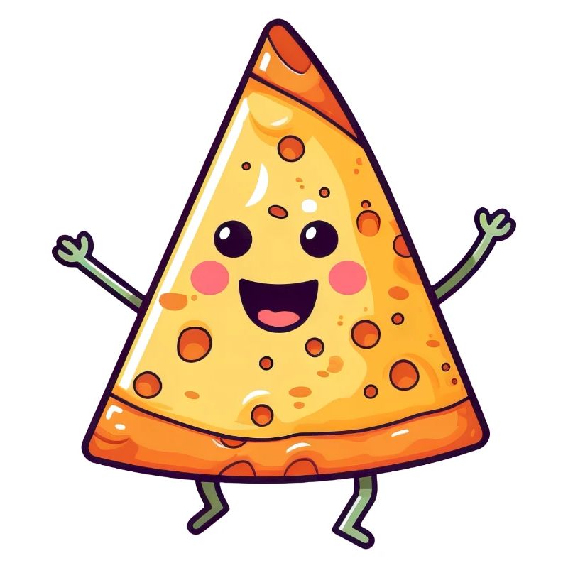 Dancing Salami Pizza - Kawaii Style