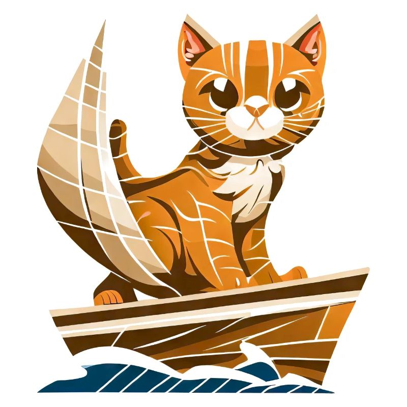 segelt mit Segelboot, Gestreiftes und Abstraktes