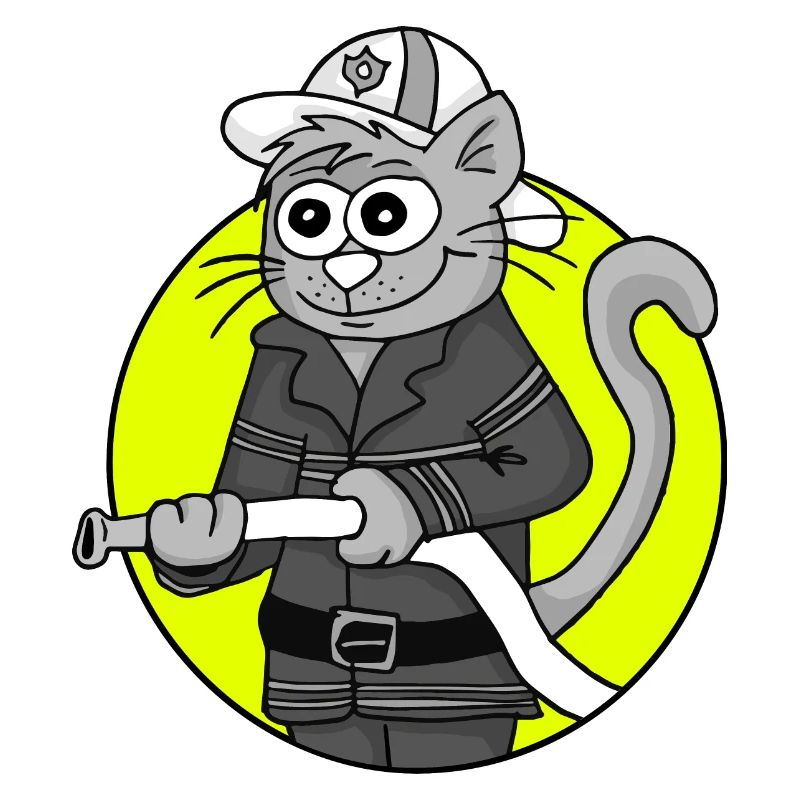 Retro Fire Brigade Cat