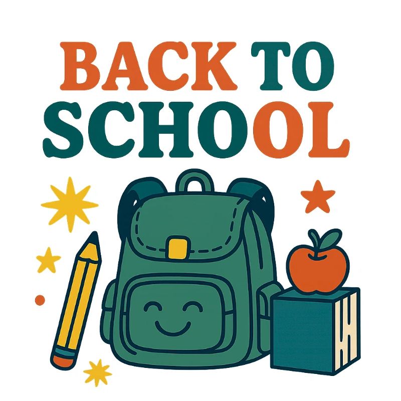 Backpack with school motif and joy