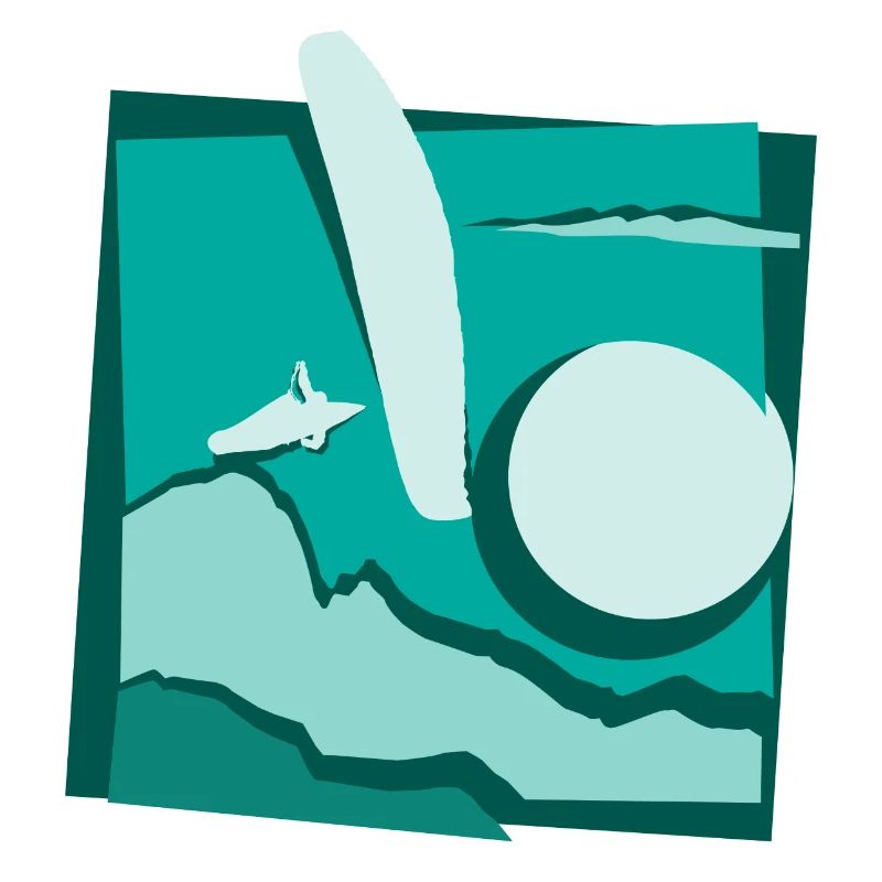 Paragliding paper cut paraglider turquoise