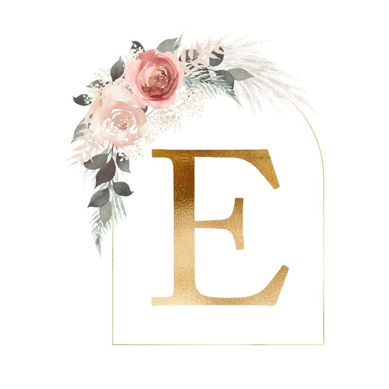 Feuille de fleurs Monogram E personnalisable