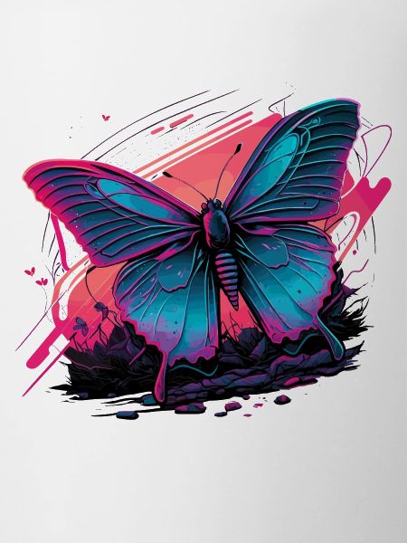 Retrofuturistic Beauty of Butterfly